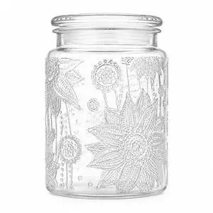 Glass Jars With Airtight Lid, 23.7 floz Airtight Jar for Brown Sugar, Sunflower Design Storage Container for Candy, Coffee, Cookie, Tea, Salt, Bath Salt Glass Jars With Airtight Lid, 23.7 floz Airtight Jar for Brown Sugar, Sunflower Design Storage Container for Candy, Coffee, Cookie, Tea, Salt, Bath Salt