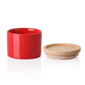 Sweejar Kitchen Canisters Ceramic Food Storage Jar, Stackable Containers with Airtight Seal Wooden Lid for Serving Ground Coffee, Tea, Sugar, Spice and More - 5 Fl Oz(Red) Sweejar Kitchen Canisters Ceramic Food Storage Jar, Stackable Containers with Airtight Seal Wooden Lid for Serving Ground Coffee, Tea, Sugar, Spice and More - 5 Fl Oz(Red)