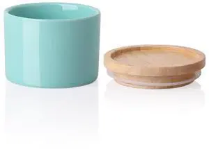 Sweejar Kitchen Canisters Ceramic Food Storage Jar, Stackable Containers with Airtight Seal Wooden Lid for Serving Ground Coffee, Tea, Sugar, Spice and More - 5 Fl Oz(Turquoise) Sweejar Kitchen Canisters Ceramic Food Storage Jar, Stackable Containers with Airtight Seal Wooden Lid for Serving Ground Coffee, Tea, Sugar, Spice and More - 5 Fl Oz(Turquoise)