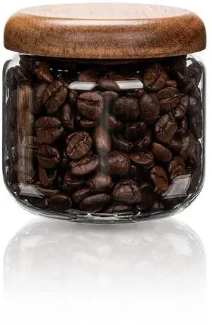Glass Food Storage Containers With Wooden Lids - Small Coffee Jars - Pantry Organization For Overnight Oats, Cereal, Rice, Candy (14oz(400ml)) Glass Food Storage Containers With Wooden Lids - Small Coffee Jars - Pantry Organization For Overnight Oats, Cereal, Rice, Candy (14oz(400ml))