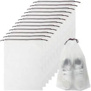 12Pcs Shoe Bags For Travel, 11.8in X 15.7in Large Clear Shoes Storage Organizer with Drawstring, Waterproof Travel Storage Bags for Packing Dust Bags for Men and Women 12Pcs Shoe Bags For Travel, 11.8in X 15.7in Large Clear Shoes Storage Organizer with Drawstring, Waterproof Travel Storage Bags for Packing Dust Bags for Men and Women