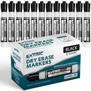 Black Dry Erase Markers 12 PK Whiteboard Marker Chisel Tip Black Dry Erase Markers 12 PK Whiteboard Marker Chisel Tip