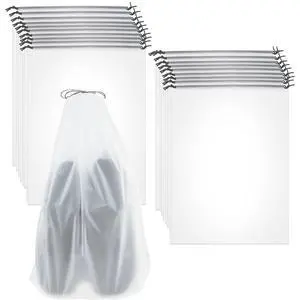 20PCS Transparent Travel Shoe Bags, Large 15.7x11.8 Inch Waterproof Drawstring Pouches, Clear Shoe Storage for Suitcase, Travel, Moving and Clothing Organizer for Men Women, Clear, Transparent 20PCS Transparent Travel Shoe Bags, Large 15.7x11.8 Inch Waterproof Drawstring Pouches, Clear Shoe Storage for Suitcase, Travel, Moving and Clothing Organizer for Men Women, Clear, Transparent