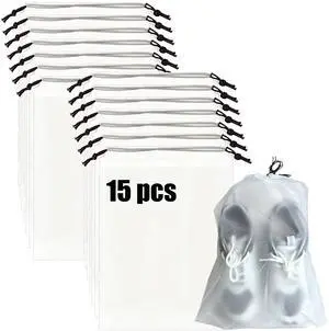 15 Pack Shoe Bags for Travel Transparent,Essential for Travel, Storage for Miscellaneous Items 15 Pack Shoe Bags for Travel Transparent,Essential for Travel, Storage for Miscellaneous Items