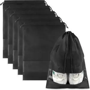 Travel Shoe Bags Non-Woven, Large Shoe Bags for Packing with Clear Window Travel Shoe Bags Non-Woven, Large Shoe Bags for Packing with Clear Window
