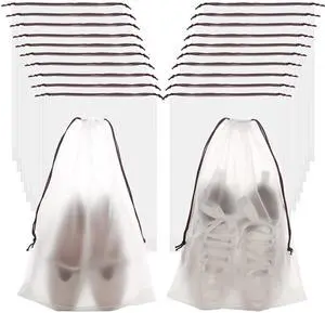 20 Pack Shoe Bags - 15.7" x 11.8" Clear Large Waterproof Portable Drawstring Shoe Storage Bags for Packing Travel Essentials 20 Pack Shoe Bags - 15.7" x 11.8" Clear Large Waterproof Portable Drawstring Shoe Storage Bags for Packing Travel Essentials