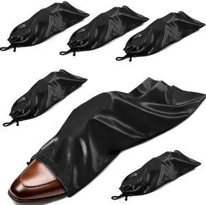 6 Pack Shoe Bags for Travel - Satin Shoe Bag with Drawstring - Black Shoe Storage Bags for Protecting Storage Shoes - 17.7 x 7.9 In 6 Pack Shoe Bags for Travel - Satin Shoe Bag with Drawstring - Black Shoe Storage Bags for Protecting Storage Shoes - 17.7 x 7.9 In