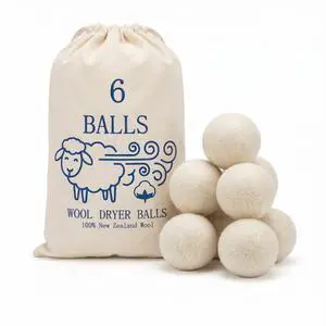 Premium Wool Dryer Balls 6-Pack XL - 100% Organic New Zealand Wool Natural Fabric Softener Reduces Drying Time & Static Reusable Premium Wool Dryer Balls 6-Pack XL - 100% Organic New Zealand Wool Natural Fabric Softener Reduces Drying Time & Static Reusable