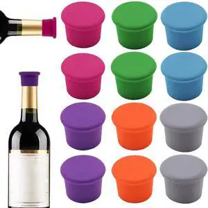 12 Pcs Colorful Silicone Wine Stoppers, Reusable Wine Bottle Stopper, Sparkling Wine Corks, Champagne Stoppers, Beverages Beer Bottle Caps, Bottle Stoppers for Glass Bottles, Keep Wine Fresh(6 colors 12 Pcs Colorful Silicone Wine Stoppers, Reusable Wine Bottle Stopper, Sparkling Wine Corks, Champagne Stoppers, Beverages Beer Bottle Caps, Bottle Stoppers for Glass Bottles, Keep Wine Fresh(6 colors