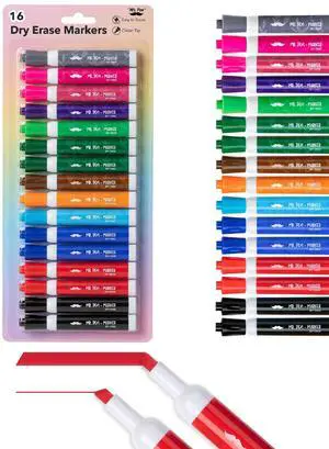 Dry Erase Markers, 16 Pack, Assorted Colors, Low Odor Ink Dry Erase Markers, 16 Pack, Assorted Colors, Low Odor Ink