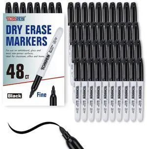 Dry Erase Markers Fine Tip,Black,48 Count Bulk,Thin Erasable Whiteboard Markers with Low Odor Ink Quick-Drying for Calendar Boards Office Home School Writing Planning Dry Erase Markers Fine Tip,Black,48 Count Bulk,Thin Erasable Whiteboard Markers with Low Odor Ink Quick-Drying for Calendar Boards Office Home School Writing Planning