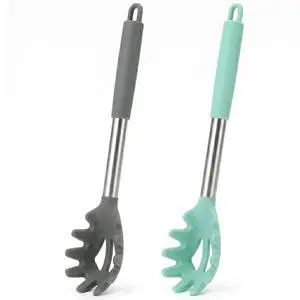 Silicone Pasta Fork (13.2"), 2-Pack Stainless Steel Handle Spaghetti Server Spoons Heat Resistant 600°F, Food Grade Metal Pasta Spoon, BPA Free, Noodle Spoon. Silicone Pasta Fork (13.2"), 2-Pack Stainless Steel Handle Spaghetti Server Spoons Heat Resistant 600°F, Food Grade Metal Pasta Spoon, BPA Free, Noodle Spoon.