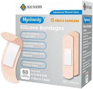Silicone Bandages for Sensitive Skin 0.75x3 Inch Painless Removal Silicone Bandages for Sensitive Skin 0.75x3 Inch Painless Removal