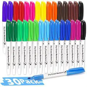 30 Packs Dry Erase Markers in 15 Colors, Fine Tip Whiteboard Markers for Kids Teachers, Dry Erase Pens Bulk for Classroom Home, Back to School Supplies 30 Packs Dry Erase Markers in 15 Colors, Fine Tip Whiteboard Markers for Kids Teachers, Dry Erase Pens Bulk for Classroom Home, Back to School Supplies
