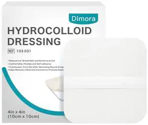 Hydrocolloid Wound Dressing, 10 Pcs Ultra Thin 4" x 4" Large Patch Bandages with Self-Adhesive, Fast Healing for Bedsore, Burn, Blister, Acne Care, Sterile and Waterproof Hydrocolloid Wound Dressing, 10 Pcs Ultra Thin 4" x 4" Large Patch Bandages with Self-Adhesive, Fast Healing for Bedsore, Burn, Blister, Acne Care, Sterile and Waterproof