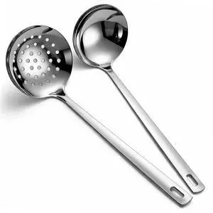 Slotted Spoons and Kitchen Ladle Spoon Set 2 Pcs, Stainless Steel Kitchen Spider Strainer Skimmer Soup Ladle for Straining Pasta/Cooking/Frying, Serving Soup/Gravy, Metal Kitchen Utensils Slotted Spoons and Kitchen Ladle Spoon Set 2 Pcs, Stainless Steel Kitchen Spider Strainer Skimmer Soup Ladle for Straining Pasta/Cooking/Frying, Serving Soup/Gravy, Metal Kitchen Utensils