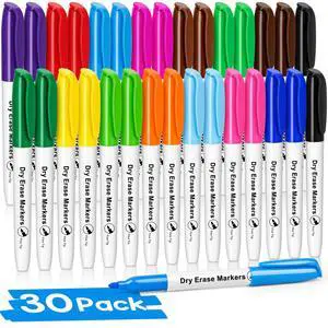 30 Pack Fine Tip Dry Erase Markers - Bulk Whiteboard Erasable Markers in 15 Colors, Ideal for School Classroom Office Supplies, Non-Toxic & Easy Clean for White board 30 Pack Fine Tip Dry Erase Markers - Bulk Whiteboard Erasable Markers in 15 Colors, Ideal for School Classroom Office Supplies, Non-Toxic & Easy Clean for White board