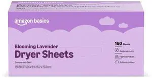 Dryer Sheets Laundry Fabric Softener, Blooming Lavender, Reduces Static Cling, Fights Wrinkles, 160 Count Dryer Sheets Laundry Fabric Softener, Blooming Lavender, Reduces Static Cling, Fights Wrinkles, 160 Count