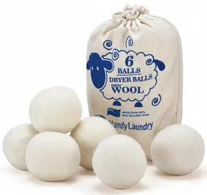 Wool Dryer Balls - 2.5 Inch - Natural Fabric Softener, Reusable, Reduces Clothing Wrinkles and Saves Drying Time, Better Alternative to Plastic Balls and Liquid Softener (6-Pack) Wool Dryer Balls - 2.5 Inch - Natural Fabric Softener, Reusable, Reduces Clothing Wrinkles and Saves Drying Time, Better Alternative to Plastic Balls and Liquid Softener (6-Pack)