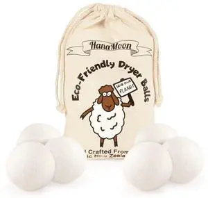 Wool Tumble Dryer Balls Eco-Friendly Organic Fabric Softener, Reduce Wrinkles & Drying Time, Save Energy, Reusable, Handmade, 100% New Zealand Wool, Baby Safe, Unscented, XL Size (Pack of 6) Wool Tumble Dryer Balls Eco-Friendly Organic Fabric Softener, Reduce Wrinkles & Drying Time, Save Energy, Reusable, Handmade, 100% New Zealand Wool, Baby Safe, Unscented, XL Size (Pack of 6)