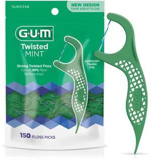 Twisted Mint Dental Floss Picks, Mint Flavor, 150 Count Twisted Mint Dental Floss Picks, Mint Flavor, 150 Count