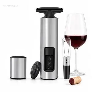 4-Piece Wine Opener Set, Self-Pulling Stainless Steel Corkscrew with Foil Cutter, Aerator Pourer and Vacuum Stopper, Manual Bottle Opener Kit, Bar Accessories Gift for Wine Lovers 4-Piece Wine Opener Set, Self-Pulling Stainless Steel Corkscrew with Foil Cutter, Aerator Pourer and Vacuum Stopper, Manual Bottle Opener Kit, Bar Accessories Gift for Wine Lovers