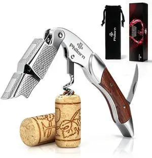 Wine Opener Professional Manual Wine Key for Servers | Corkscrew Wine Opener with Foil Cutter & Cap Remover, Bartenders, Waiters & Home Use, Rosewood Handle Wine Bottle Opener Wine Opener Professional Manual Wine Key for Servers | Corkscrew Wine Opener with Foil Cutter & Cap Remover, Bartenders, Waiters & Home Use, Rosewood Handle Wine Bottle Opener