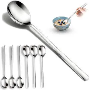 Set of 6 Premium Korean Soup Spoons, 8 Inch Set of 6 Premium Korean Soup Spoons, 8 Inch