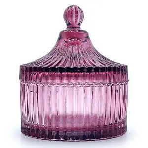 Colorful Glass Jar With Lid,Candy Dish,Jewelry Box,Christmas Burgundy Decor,Decorative Jars(Purplish Red) Colorful Glass Jar With Lid,Candy Dish,Jewelry Box,Christmas Burgundy Decor,Decorative Jars(Purplish Red)