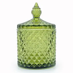 10 oz Olive Green Glass Candy Dish with Lid-Decorative Display Jar for Q-Tip Holder,Cotton Swab Storage,Bathroom Vanity Organizer,Home Office Decor 10 oz Olive Green Glass Candy Dish with Lid-Decorative Display Jar for Q-Tip Holder,Cotton Swab Storage,Bathroom Vanity Organizer,Home Office Decor