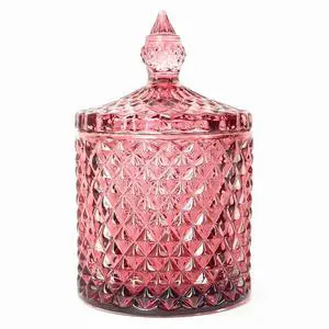 Colorful Glass Jar With Lid,Christmas Candy Dish,Cookie Jars,Jewelry Box,Biscuit Containers Food Storage,Decorative Jar(Purplish Red) Colorful Glass Jar With Lid,Christmas Candy Dish,Cookie Jars,Jewelry Box,Biscuit Containers Food Storage,Decorative Jar(Purplish Red)