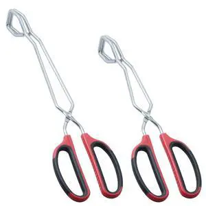 Stainless Steel Scissor Tongs 11-Inch and 13-Inch Set, Set of 2 Stainless Steel Scissor Tongs 11-Inch and 13-Inch Set, Set of 2