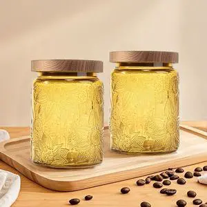 2 Pack Glass Storage Jar with Bamboo Lid, 23.7 FL Oz Kitchen Glass Food Storage Containers for Candy, Coffee Tea Beans, Oats,Flour, Grains 2 Pack Glass Storage Jar with Bamboo Lid, 23.7 FL Oz Kitchen Glass Food Storage Containers for Candy, Coffee Tea Beans, Oats,Flour, Grains