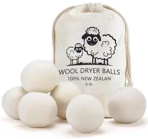 Wool Dryer Balls Laundry Reusable Wool Balls for Dryer Organic Premium New Zealand Wool Natural Fabric Softener Reduce Clothing Wrinkles Drying Clothes Faster Eco-Friendly 6 Pack XL Wool Dryer Balls Laundry Reusable Wool Balls for Dryer Organic Premium New Zealand Wool Natural Fabric Softener Reduce Clothing Wrinkles Drying Clothes Faster Eco-Friendly 6 Pack XL