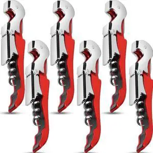 6 Pieces wine key wine opener Professional Waiter Corkscrews Stainless bottle opener Fold Serrated Foil Cutter Key for Family, Company Party,Bars,Restaurants(red) 6 Pieces wine key wine opener Professional Waiter Corkscrews Stainless bottle opener Fold Serrated Foil Cutter Key for Family, Company Party,Bars,Restaurants(red)