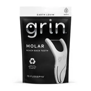 Molar Flosspyx, Floss Picks, 75 Count, Dental Flossers, Minty Flavor, Recycled Plastic, Great for Reaching Back Teeth, Slide Easily Between Teeth, Includes Safe Soft Fold-Back Tooth Pick Molar Flosspyx, Floss Picks, 75 Count, Dental Flossers, Minty Flavor, Recycled Plastic, Great for Reaching Back Teeth, Slide Easily Between Teeth, Includes Safe Soft Fold-Back Tooth Pick