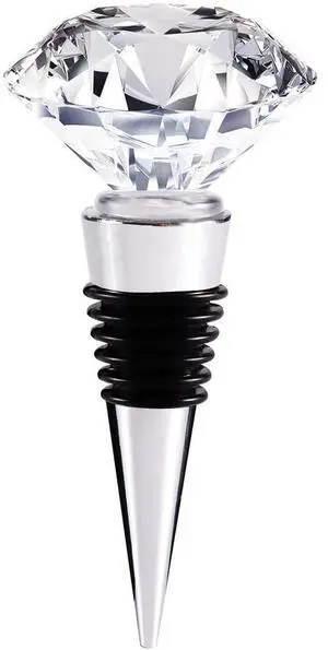 Decorative Crystal Wine and Beverage Bottle Stopper for Wine,Made of Zinc Alloy and Glass,Reusable Plug with Gift Box (1pcs Crystal) Decorative Crystal Wine and Beverage Bottle Stopper for Wine,Made of Zinc Alloy and Glass,Reusable Plug with Gift Box (1pcs Crystal)