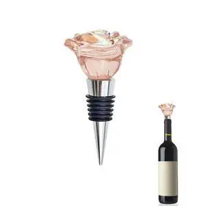 Cute Wine Stopper Bottle Topper Decorative Glass Cork Beautiful Rose Wine Accessories Modern Stoppers for Wine Lovers Bouquet Style Reusable Wine Preserver for Beverage and Party Use Cute Wine Stopper Bottle Topper Decorative Glass Cork Beautiful Rose Wine Accessories Modern Stoppers for Wine Lovers Bouquet Style Reusable Wine Preserver for Beverage and Party Use