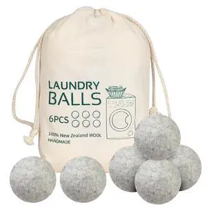 Wool Dryer Balls 6 Pack Reusable Laundry Drying Ball New Zealand Natural Fabric Softener Reduce Clothing Static and Wrinkles Wool Dryer Balls 6 Pack Reusable Laundry Drying Ball New Zealand Natural Fabric Softener Reduce Clothing Static and Wrinkles