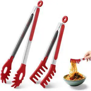 2 PCS Pasta Tong Spaghetti Tongs, 9" & 12-Inch Heat Resistant Pasta Tongs 2 PCS Pasta Tong Spaghetti Tongs, 9" & 12-Inch Heat Resistant Pasta Tongs