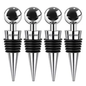 4 Pack Wine Stopper Wine Saver Wine Bottle Plug | with Silicone Reusable Wine Corks, Expanding Beverage Bottle Stopper, Reusable Bottle Sealer Keeps Wine Fresh 4 Pack Wine Stopper Wine Saver Wine Bottle Plug | with Silicone Reusable Wine Corks, Expanding Beverage Bottle Stopper, Reusable Bottle Sealer Keeps Wine Fresh