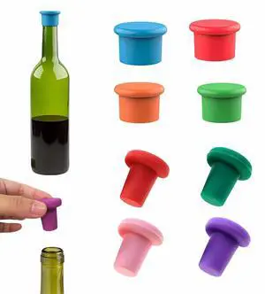 8-Pack Vibrant Silicone Wine Stoppers - Reusable, Airtight Champagne & Beer Bottle Sealer - Leakproof Beverage Savers for Wine, Sparkling Drinks, Soda (Multi-Color) 8-Pack Vibrant Silicone Wine Stoppers - Reusable, Airtight Champagne & Beer Bottle Sealer - Leakproof Beverage Savers for Wine, Sparkling Drinks, Soda (Multi-Color)