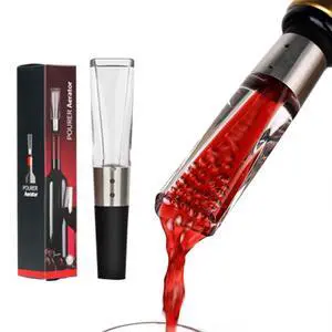 Wine Aerator Pourer Spout, Decanter for Red Wines Patented Bernoulli-Effect Oxygenation for Superior Flavor, Enhanced Bouquet & Rich, Smooth Finish No-Drip Base & Sediment Screen Wine Aerator Pourer Spout, Decanter for Red Wines Patented Bernoulli-Effect Oxygenation for Superior Flavor, Enhanced Bouquet & Rich, Smooth Finish No-Drip Base & Sediment Screen