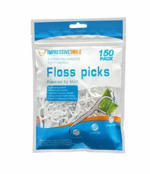 Floss Picks Mint Flavor | Extra Strong | 150-Count | 1-Pack Floss Picks Mint Flavor | Extra Strong | 150-Count | 1-Pack