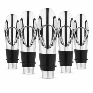5-Piece Wine Pourer & Stopper Set | 2-in-1 Stainless Steel Bottle Spouts 5-Piece Wine Pourer & Stopper Set | 2-in-1 Stainless Steel Bottle Spouts