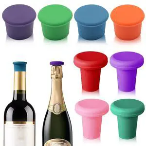 8 PCS MultiColor Silicone Wine Stoppers, Reusable Sparkling & Champagne Corks, Sealed Beverages Beer Bottle Caps, Keeps Wine Fresh 8 PCS MultiColor Silicone Wine Stoppers, Reusable Sparkling & Champagne Corks, Sealed Beverages Beer Bottle Caps, Keeps Wine Fresh