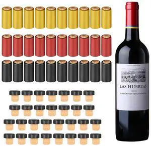 60pcs Wine Sealer for Bottles, Includes 30pcs Cork Stoppers and 30pcs PVC Heat Shrink Capsules, Perfect for Home and Cruises 60pcs Wine Sealer for Bottles, Includes 30pcs Cork Stoppers and 30pcs PVC Heat Shrink Capsules, Perfect for Home and Cruises