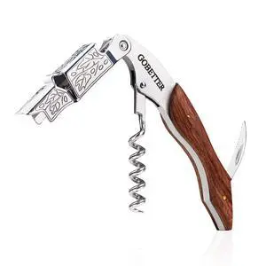 Wine Opener, Waiter Corkscrew Wine Key for Servers, Classic Rosewood | Stainless Steel, Wine Bottle Opener with Foil Cutter & Cap Remover for Home Use, Servers, Waiters Bartenders and Wine Lovers Wine Opener, Waiter Corkscrew Wine Key for Servers, Classic Rosewood | Stainless Steel, Wine Bottle Opener with Foil Cutter & Cap Remover for Home Use, Servers, Waiters Bartenders and Wine Lovers