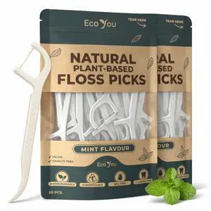Biodegradable Floss Picks | 50 Count (2 Pack) | Mint Flavor, Candelilla Wax | PFAs Free | Sustainable & Reusable | Vegan & Cruelty-Free | Eco Floss Picks Biodegradable Floss Picks | 50 Count (2 Pack) | Mint Flavor, Candelilla Wax | PFAs Free | Sustainable & Reusable | Vegan & Cruelty-Free | Eco Floss Picks