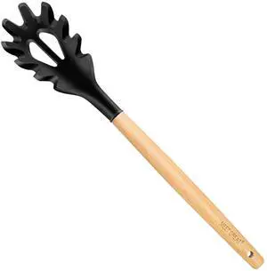 Premium Spaghetti Spoon Pasta Fork, Silicone Pasta Spoon with Teeth and Wood Handle, Non-Scratch Pasta Server for Spaghetti, Noodles, and All Pasta Types MEET GREAT Premium Spaghetti Spoon Pasta Fork, Silicone Pasta Spoon with Teeth and Wood Handle, Non-Scratch Pasta Server for Spaghetti, Noodles, and All Pasta Types MEET GREAT